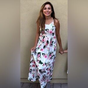 IFFEI Tropical Floral Maxi Dress XL NWT